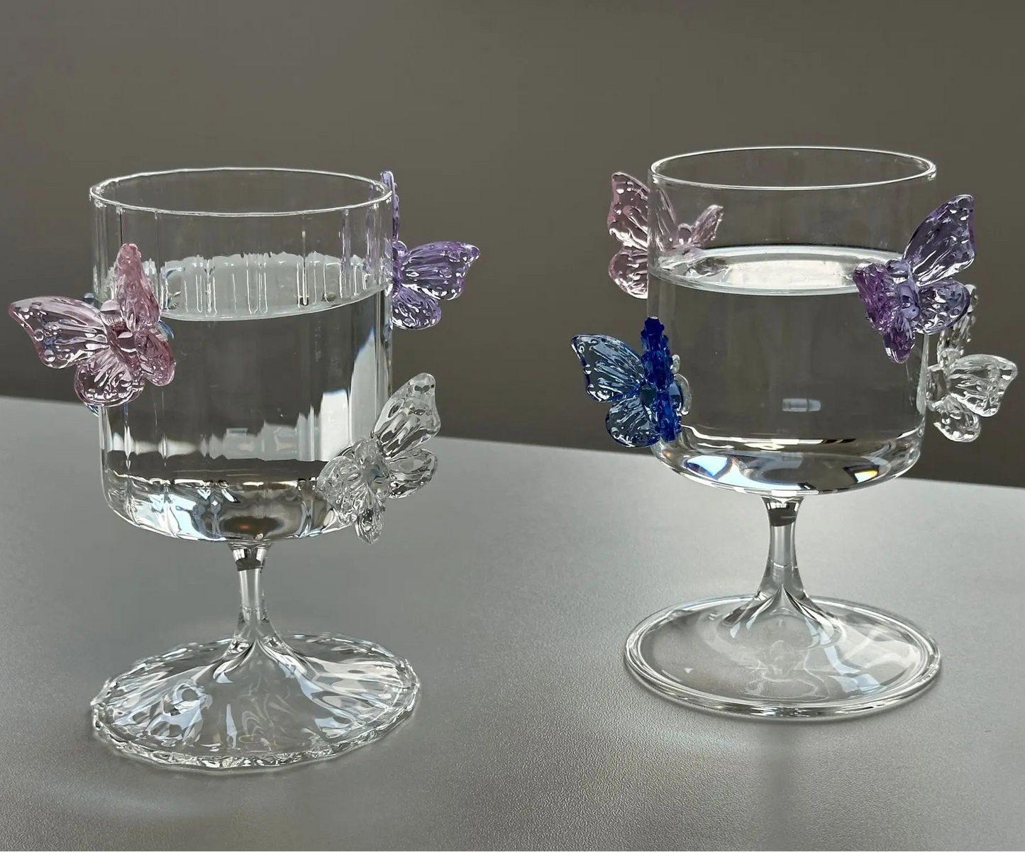 Elegant Borosilicate Butterfly Wine Glass 2pc Set
