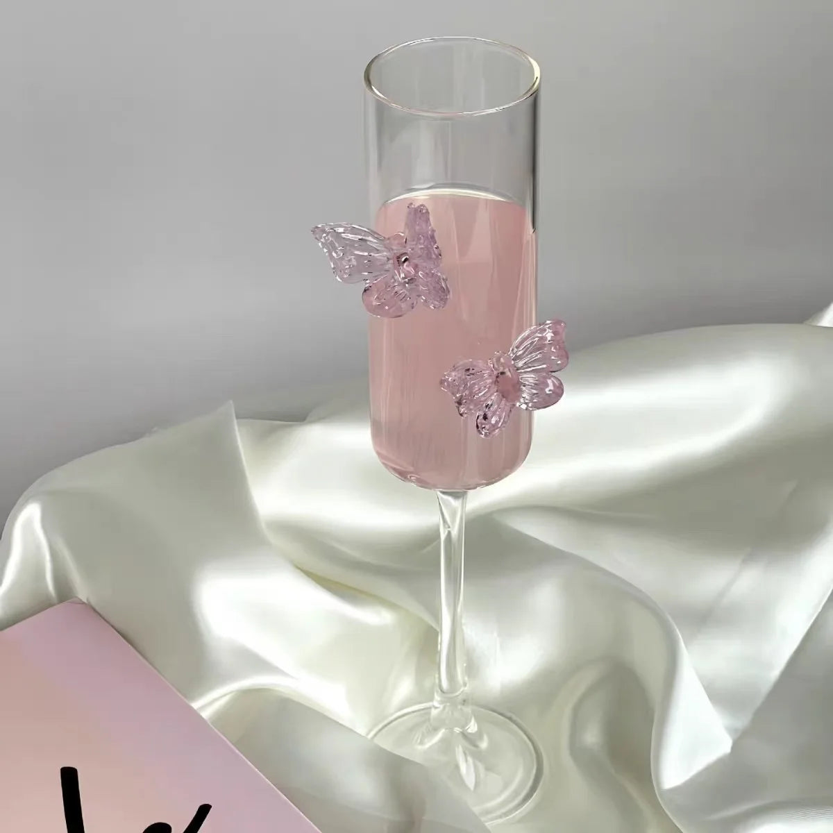 Elegant Borosilicate Butterfly Champagne Glass