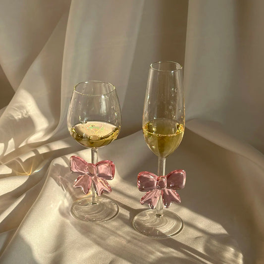 Luxury Large Pink Bow Champagne Glass