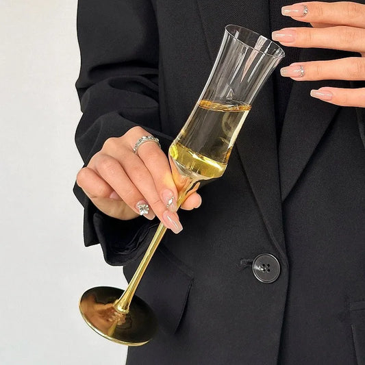 Silver and Gold French Waist Champagne Glass