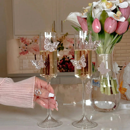 Elegant Borosilicate Butterfly Vase