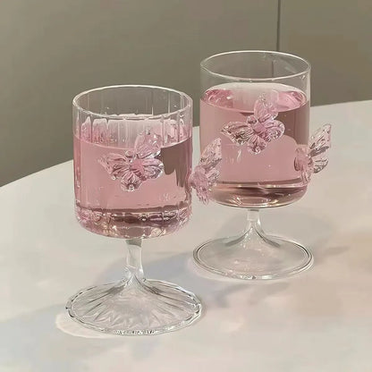 Elegant Borosilicate Butterfly Wine Glass 2pc Set
