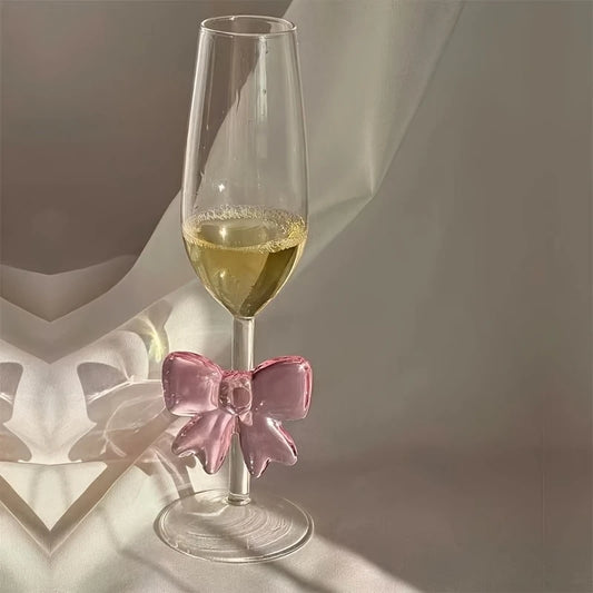 Luxury Large Pink Bow Champagne Glass