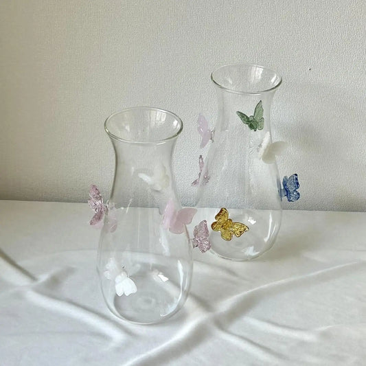 Elegant Borosilicate Butterfly Vase