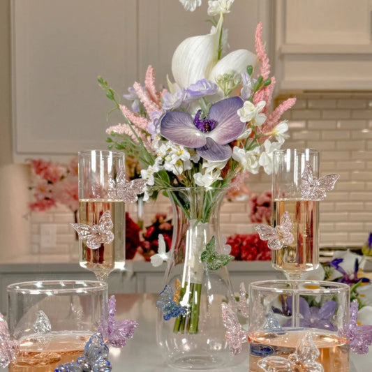 Elegant Borosilicate Butterfly Vase