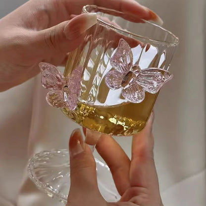 Elegant Borosilicate Butterfly Wine Glass 2pc Set