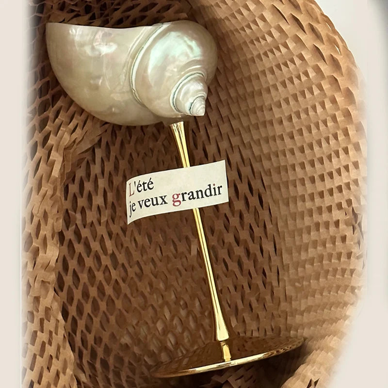 Handmade Natural Shell Metal Base Wine Glasses