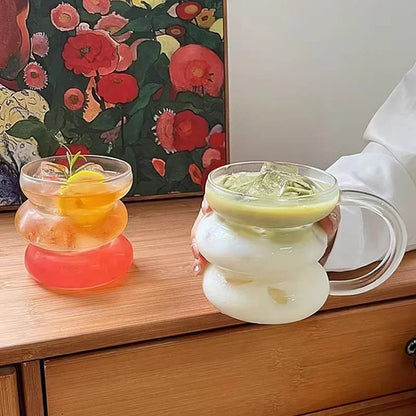 Irregular Shaped Heat Resistant Glass Mugs