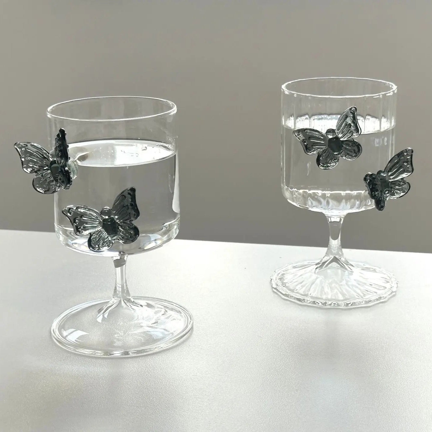 Elegant Borosilicate Butterfly Wine Glass 2pc Set