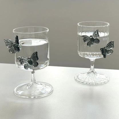 Elegant Borosilicate Butterfly Wine Glass 2pc Set