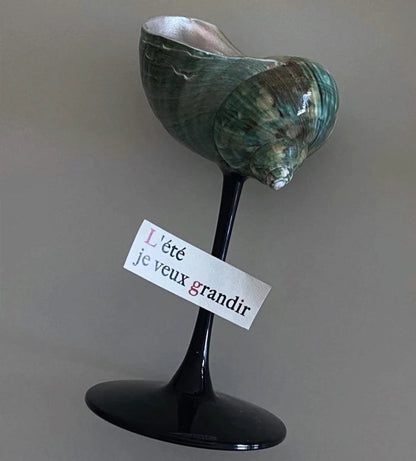 Handmade Natural Shell Metal Base Wine Glasses
