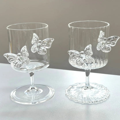 Elegant Borosilicate Butterfly Wine Glass 2pc Set