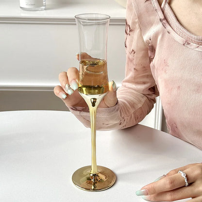 Silver and Gold French Waist Champagne Glass