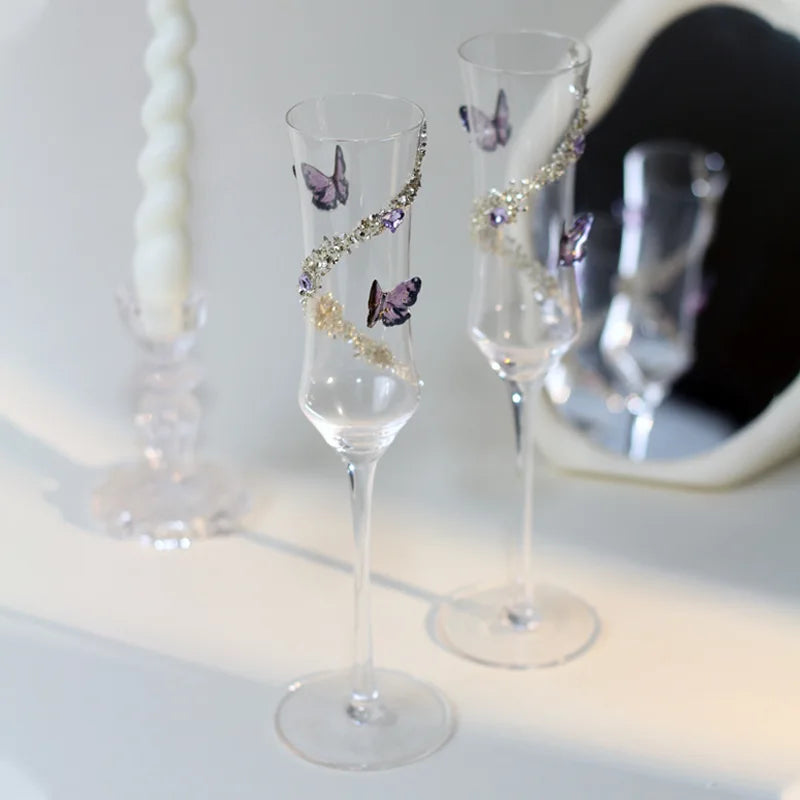 Butterfly Crystal Champagne Glass