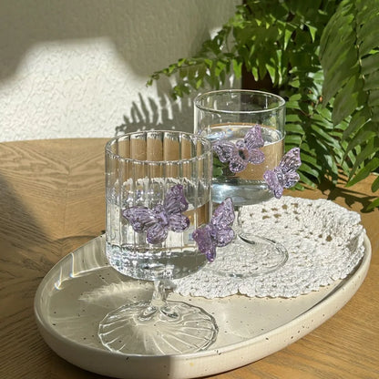 Elegant Borosilicate Butterfly Wine Glass 2pc Set