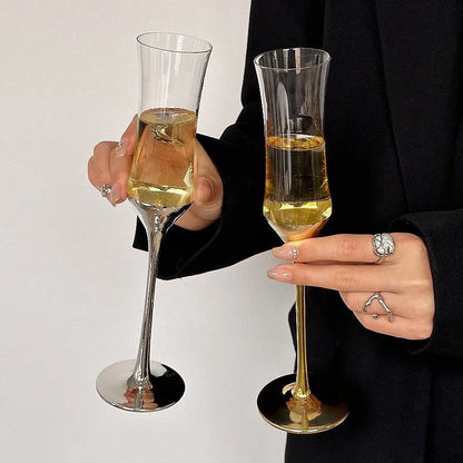 Silver and Gold French Waist Champagne Glass