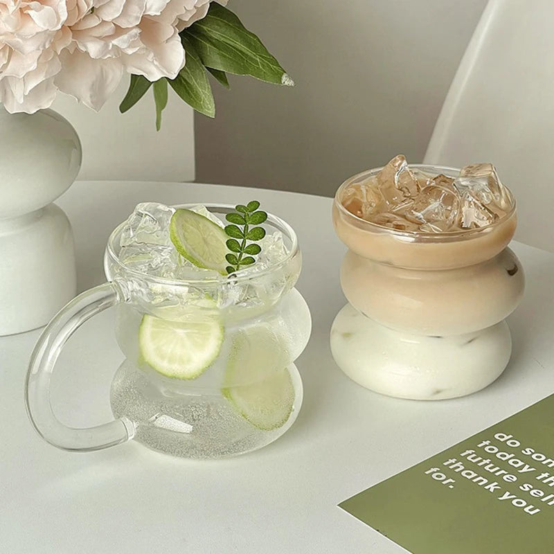 Irregular Shaped Heat Resistant Glass Mugs
