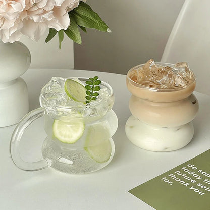 Irregular Shaped Heat Resistant Glass Mugs