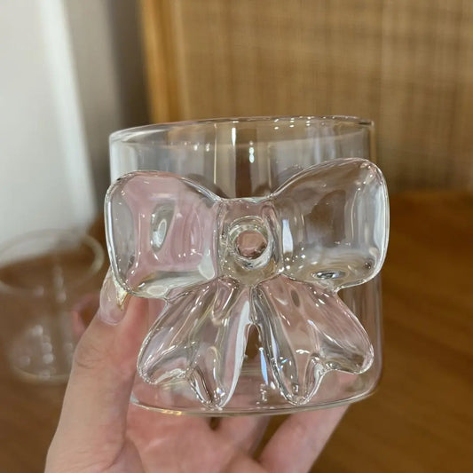 Luxury Large Clear Bow Glass Cup