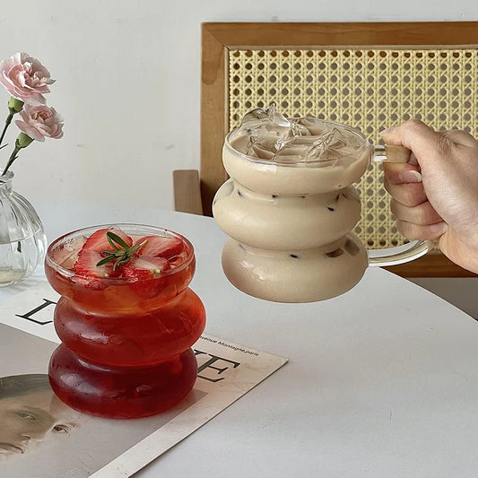 Irregular Shaped Heat Resistant Glass Mugs