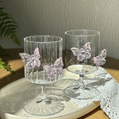 Elegant Borosilicate Butterfly Wine Glass 2pc Set