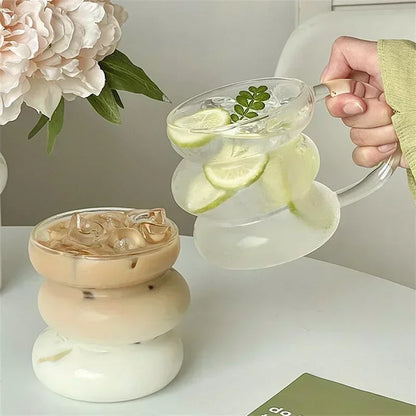 Irregular Shaped Heat Resistant Glass Mugs