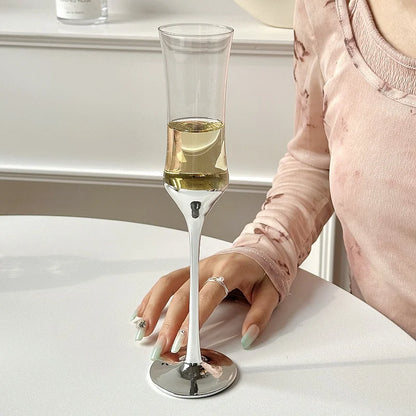 Silver and Gold French Waist Champagne Glass
