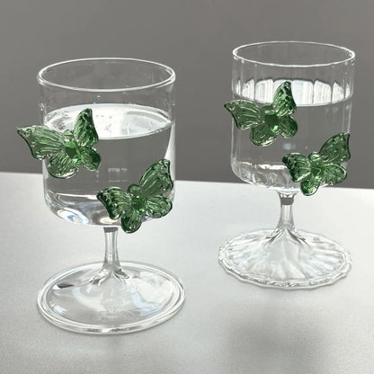 Elegant Borosilicate Butterfly Wine Glass 2pc Set