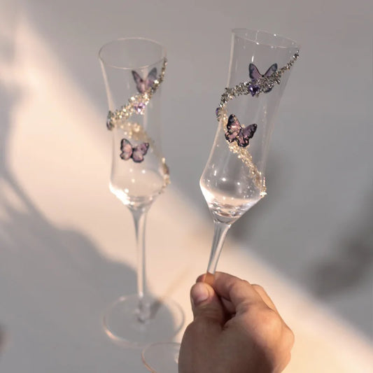 Butterfly Crystal Champagne Glass