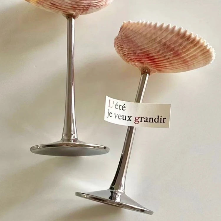 Handmade Natural Shell Metal Base Martini Glass