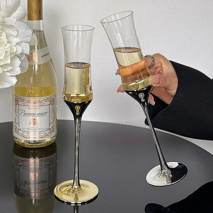 Silver and Gold French Waist Champagne Glass