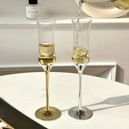 Silver and Gold French Waist Champagne Glass
