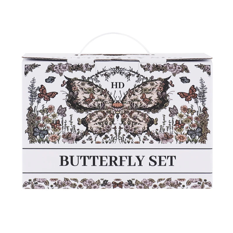 Elegant Borosilicate Butterfly Wine Glass 2pc Set
