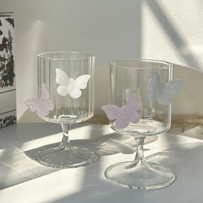 Elegant Borosilicate Butterfly Wine Glass 2pc Set