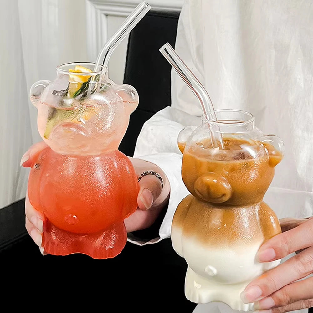 Bear Shaped Glass Cup