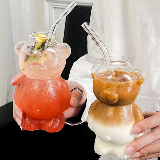 Bear Shaped Glass Cup