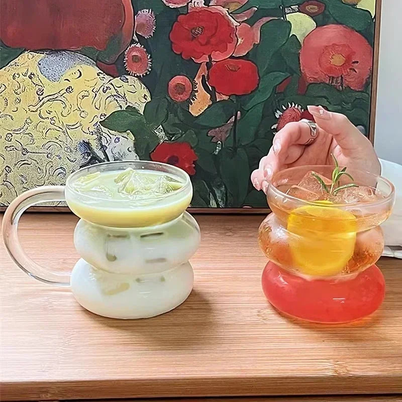Irregular Shaped Heat Resistant Glass Mugs