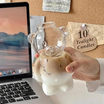 Bear Shaped Glass Cup
