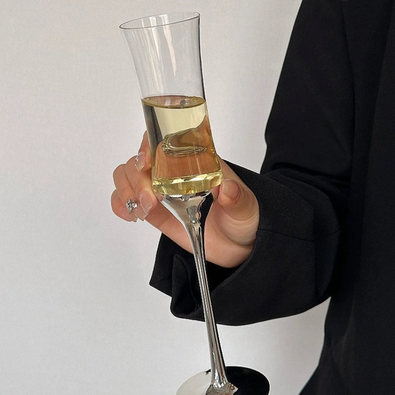 Silver and Gold French Waist Champagne Glass