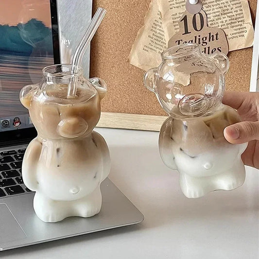Bear Shaped Glass Cup