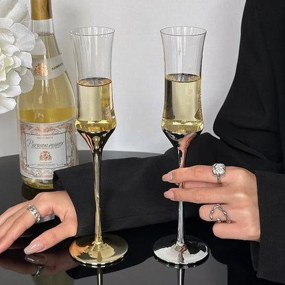 Silver and Gold French Waist Champagne Glass