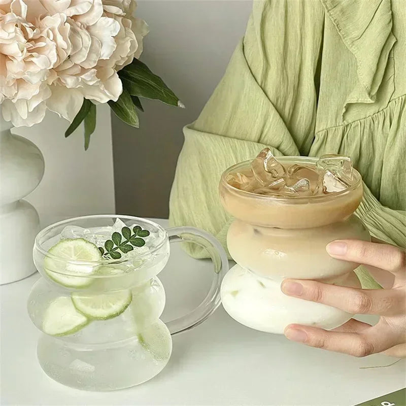 Irregular Shaped Heat Resistant Glass Mugs