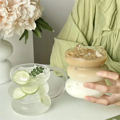 Irregular Shaped Heat Resistant Glass Mugs