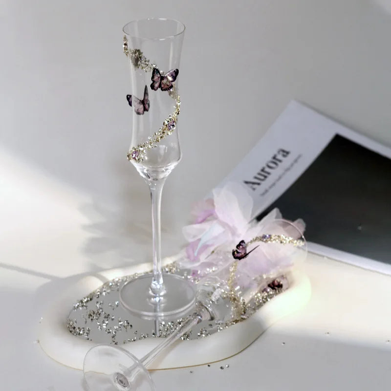 Butterfly Crystal Champagne Glass