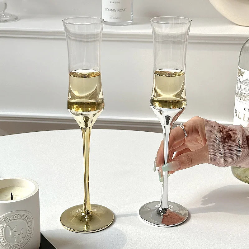 Silver and Gold French Waist Champagne Glass