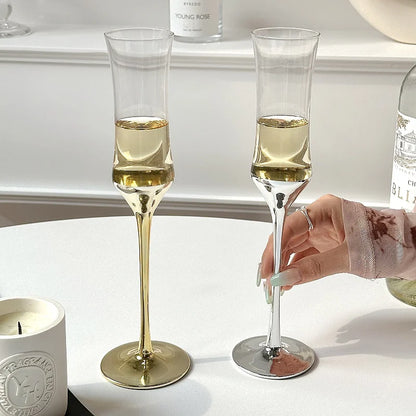 Silver and Gold French Waist Champagne Glass