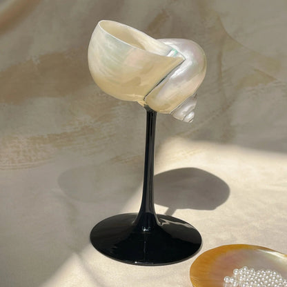 Handmade Natural Shell Metal Base Wine Glasses