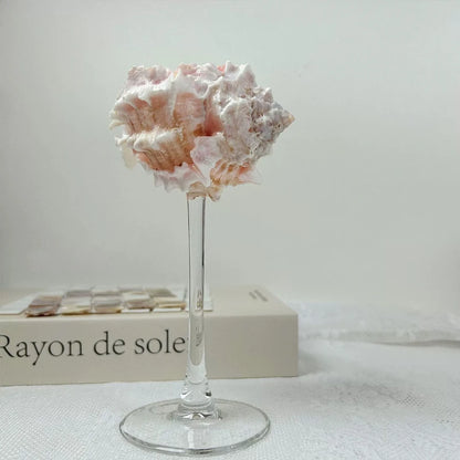 Handmade Natural Shell Transparent Base Wine Glasses