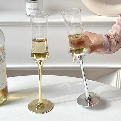 Silver and Gold French Waist Champagne Glass
