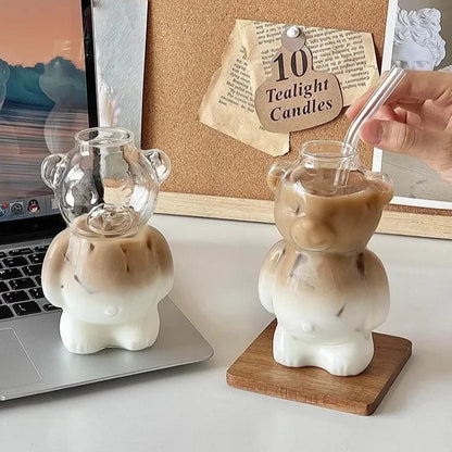 Bear Shaped Glass Cup